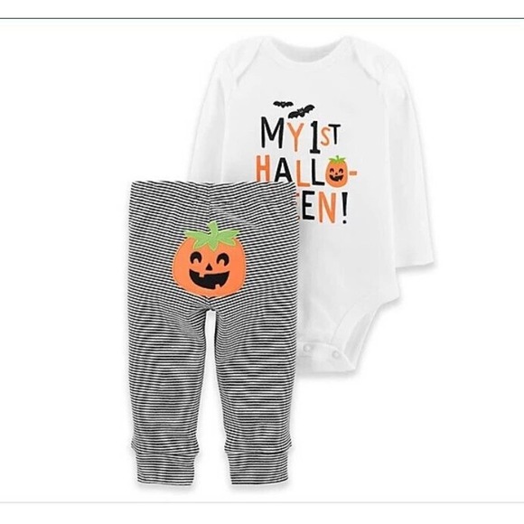 Carter's 2-Piece unisex "My First Halloween" Pumpkin Bodysuit Pant Set ~ Sz 18m - Picture 1 of 1